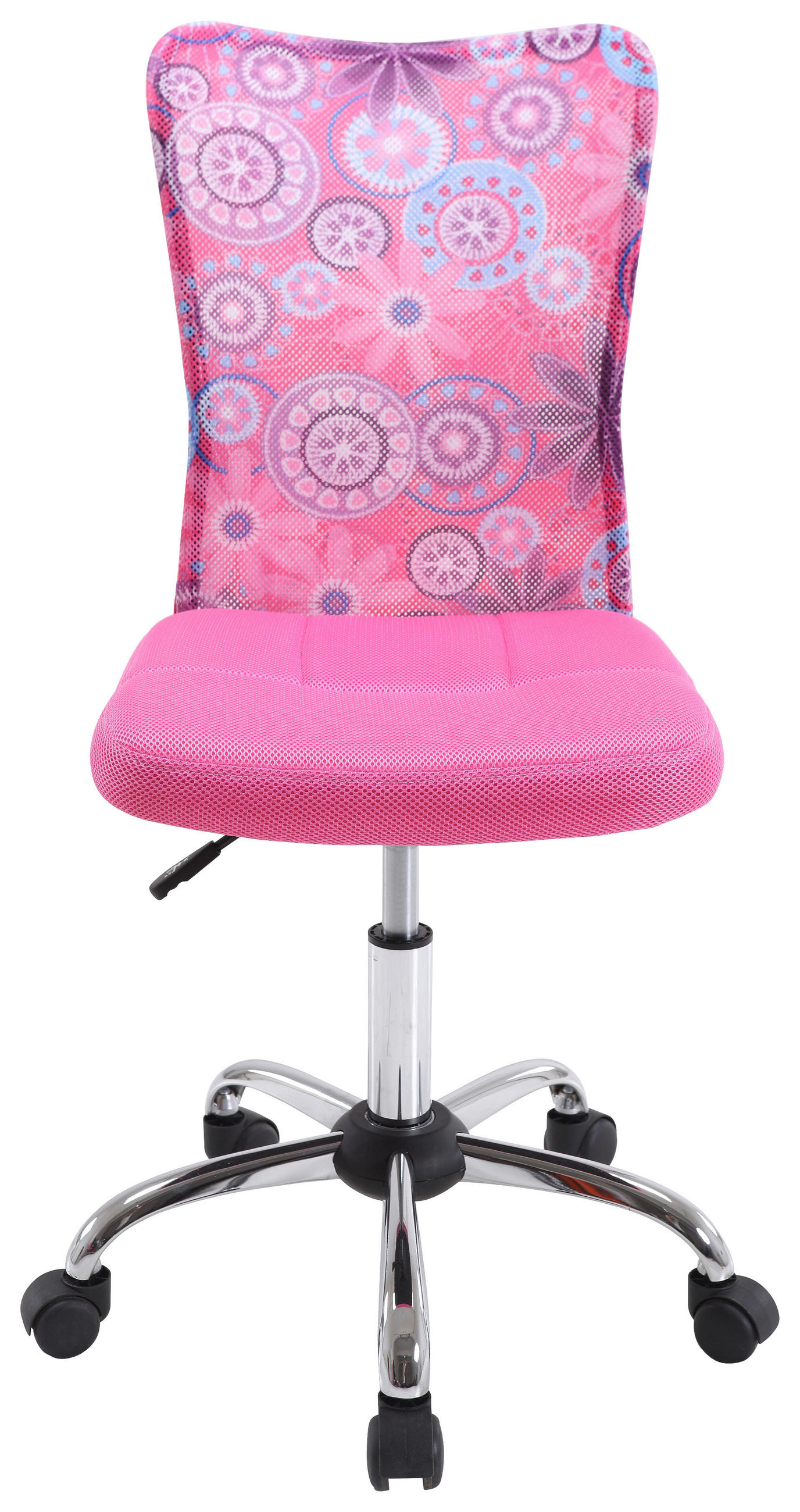 OKRETNA STOLICA ZA MLADE ružičasta, boje kroma metal, plastika, tekstil - ružičasta/boje kroma, Design, metal/tekstil (42/88 (100)/58cm) - Carryhome