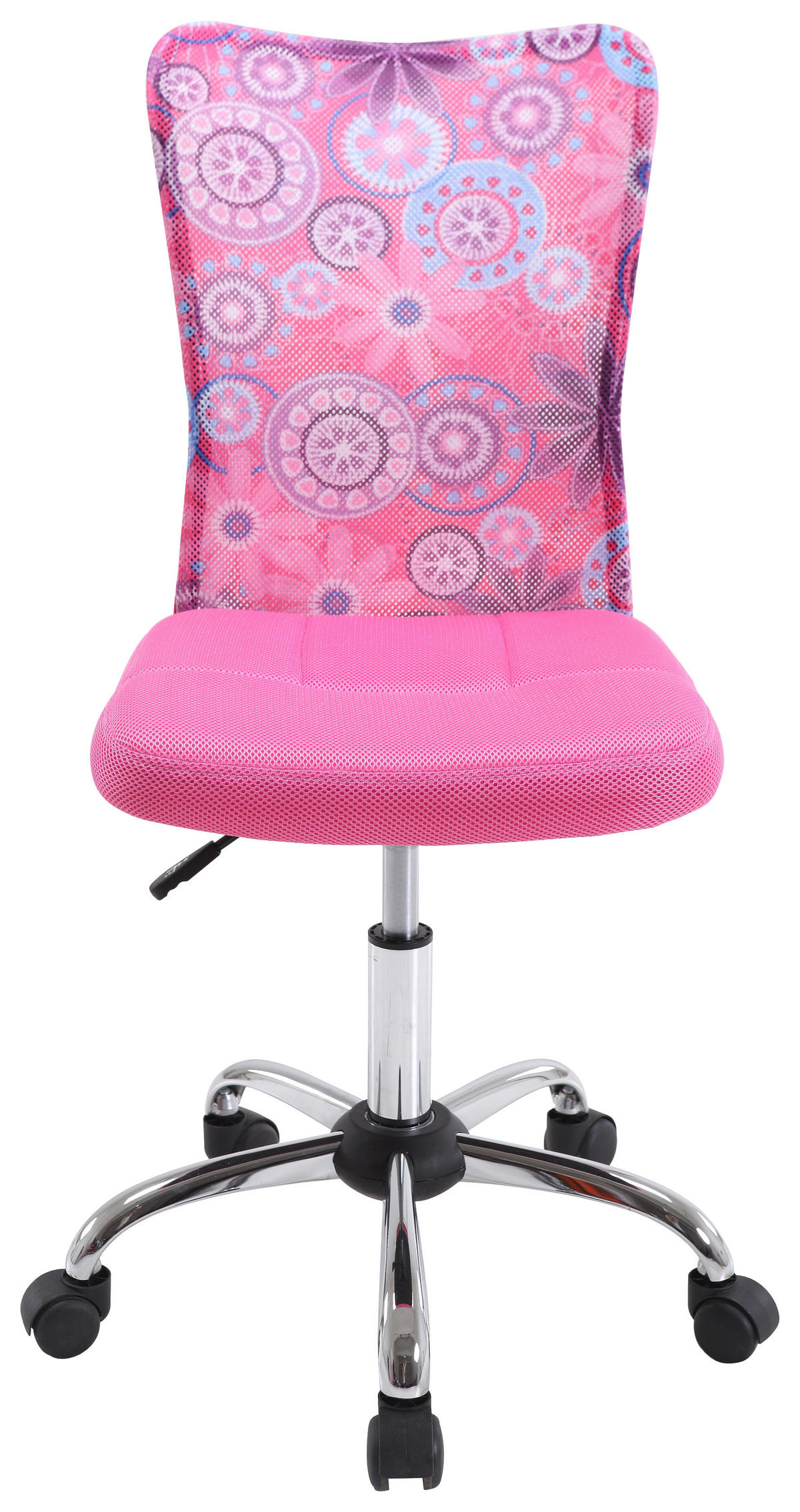 Scaun birou tineret - culoare crom/roz, Design, plastic/metal (42/88 (100)/58cm) - Carryhome