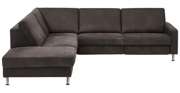 WOHNLANDSCHAFT in Textil Anthrazit - Anthrazit/Alufarben, Design, Textil/Metall (242/275cm) - Dieter Knoll