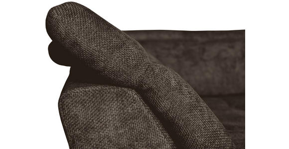 WOHNLANDSCHAFT in Struktur Mokka  - Schwarz/Mokka, KONVENTIONELL, Textil/Metall (253/357/188cm) - Carryhome
