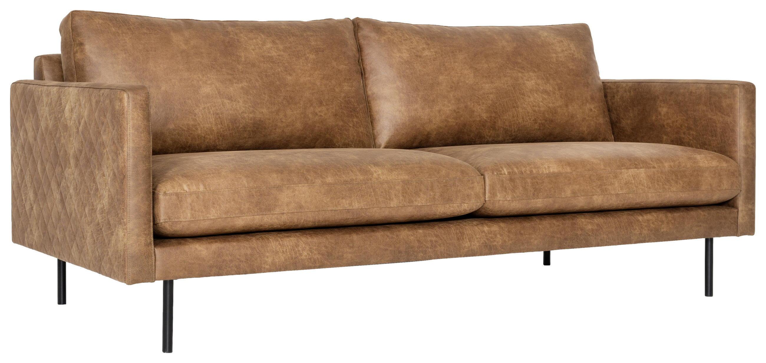 SOFFA i brun - brun/svart, Design, metall/trä (196/82/94cm) - Chilliano
