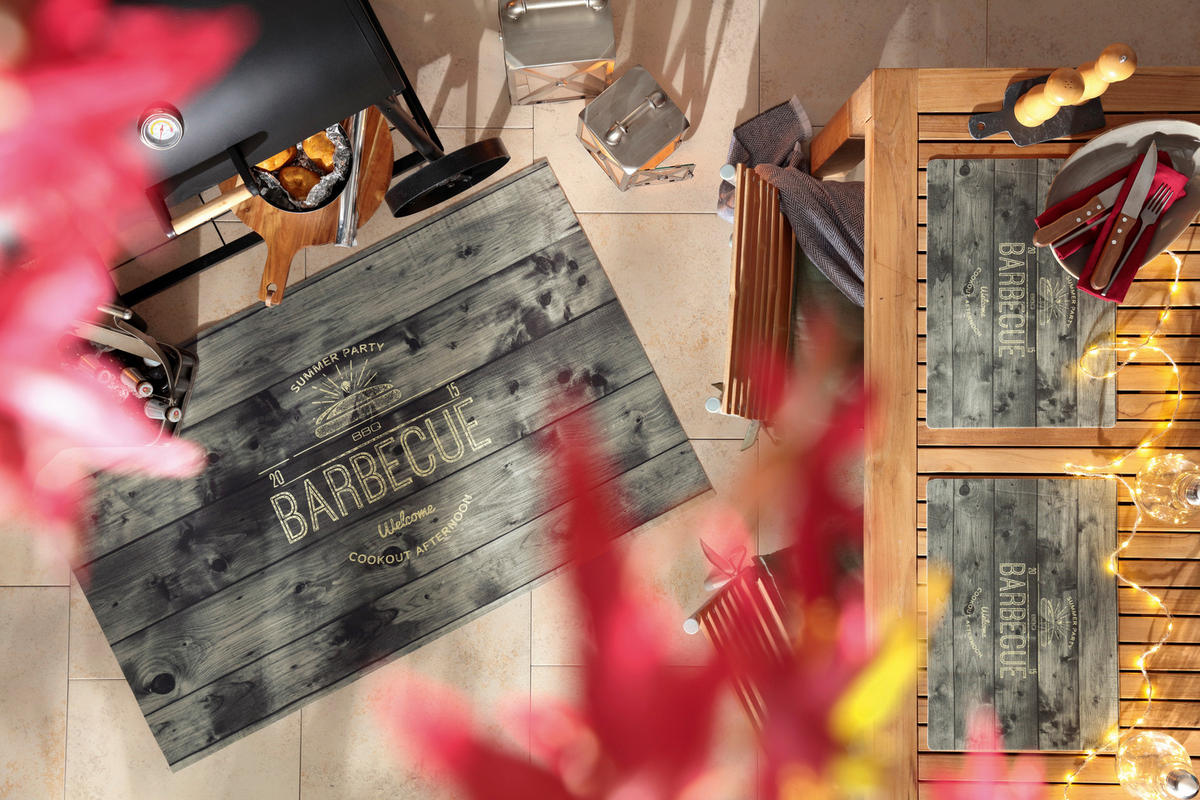 GRILLMATTE - Grau, Basics, Textil (75/120cm) - Esposa