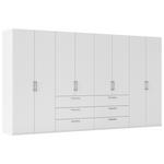 DREHTÜRENSCHRANK 400/223/61 cm,  in Weiß, 8-türig  - Edelstahlfarben/Weiß, Basics, Holzwerkstoff/Metall (400/223/61cm) - Novel