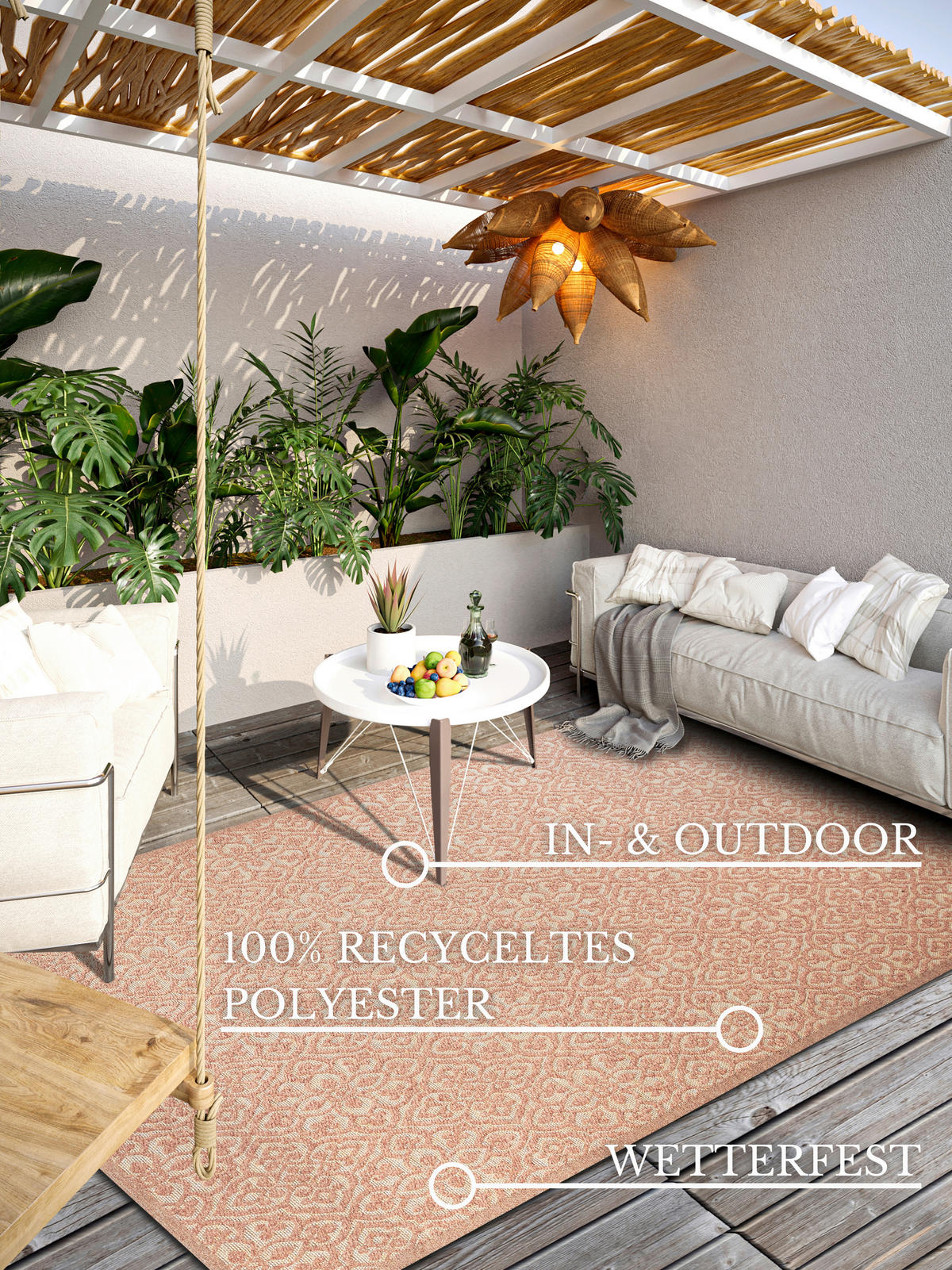 OUTDOORTEPPICH 160/230 cm Kollektion 1883 Kupferfarben  - Kupferfarben, Design, Kunststoff/Textil (160/230cm) - Villeroy & Boch