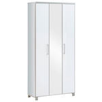 GARDEROBENSCHRANK Santina  in 90/193/37 cm  - Chromfarben/Weiß, Design, Glas/Holzwerkstoff (90/193/37cm) - Novel
