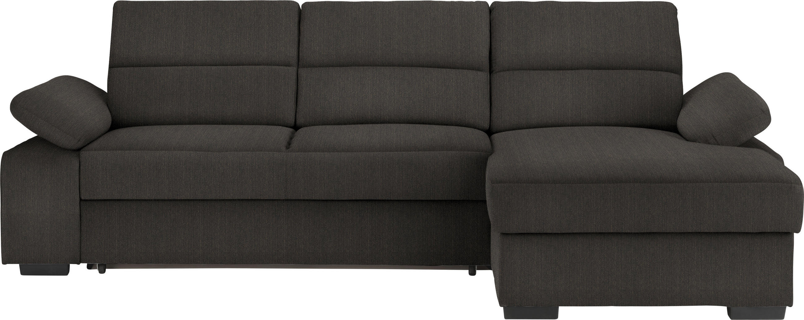 ECKSOFA in Webstoff Dunkelbraun  - Dunkelbraun, Konventionell, Kunststoff/Textil (258/166cm) - Cantus