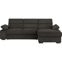 ECKSOFA in Webstoff Dunkelbraun  - Dunkelbraun, Konventionell, Kunststoff/Textil (258/166cm) - Cantus