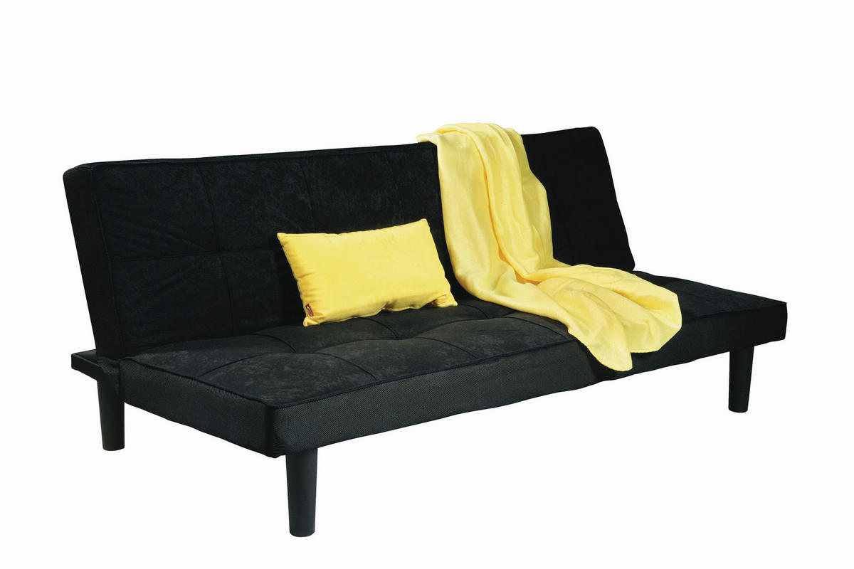 3-SED,  črna tekstil  - črna, Basics, umetna masa/tekstil (180/75/90/110cm) - Boxxx