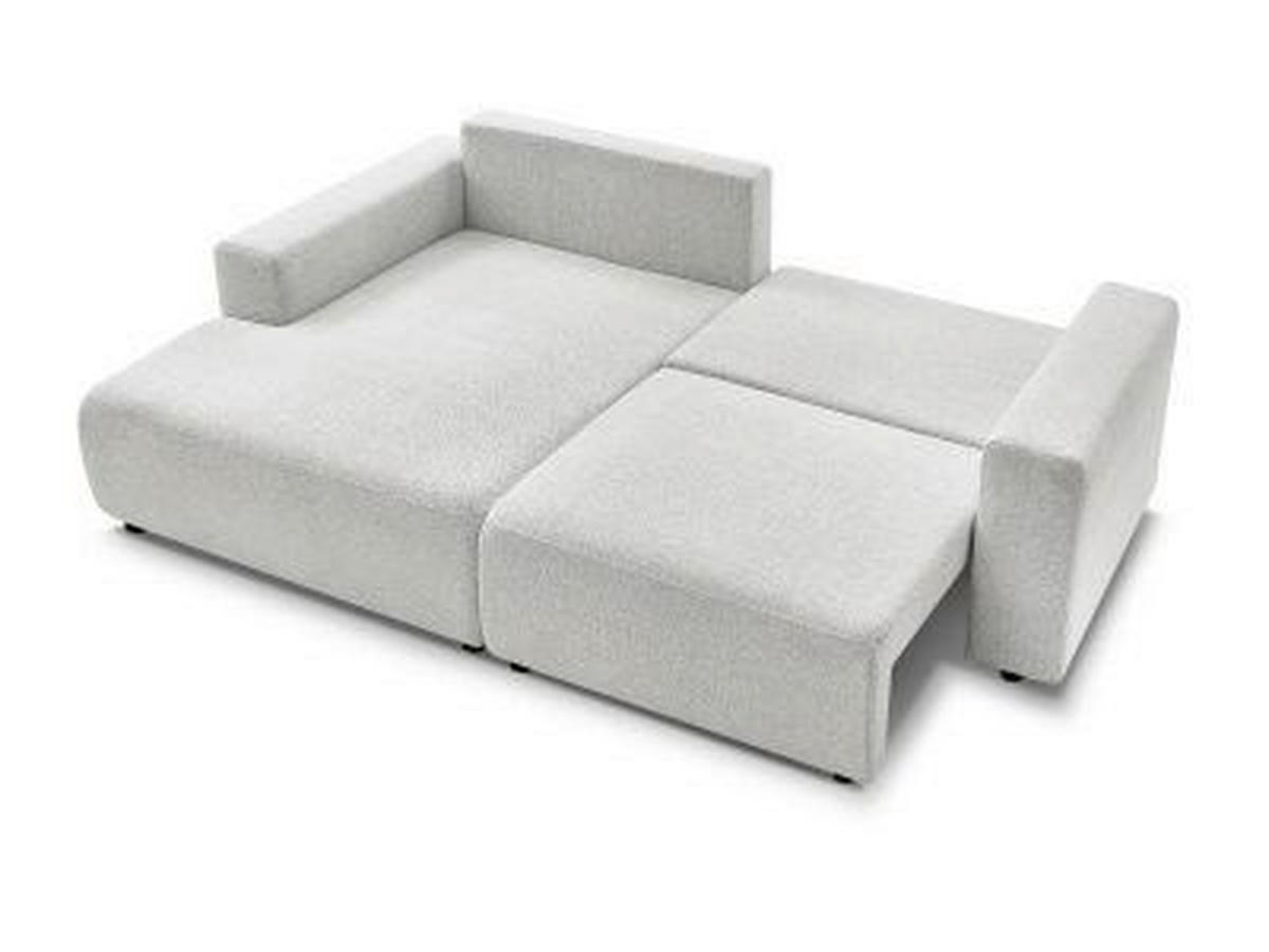 ECKSOFA Ottomane links  ATILLA Hellgrau Flachgewebe  - Hellgrau/Schwarz, MODERN, Kunststoff/Textil (149/244cm)