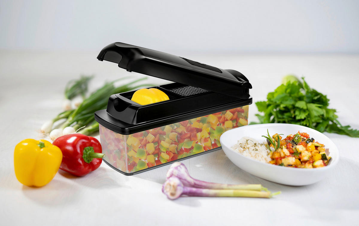 KÜCHENHELFERSET Nicer Dicer  - Schwarz, Basics, Kunststoff/Metall (28,5/13/11cm) - Genius