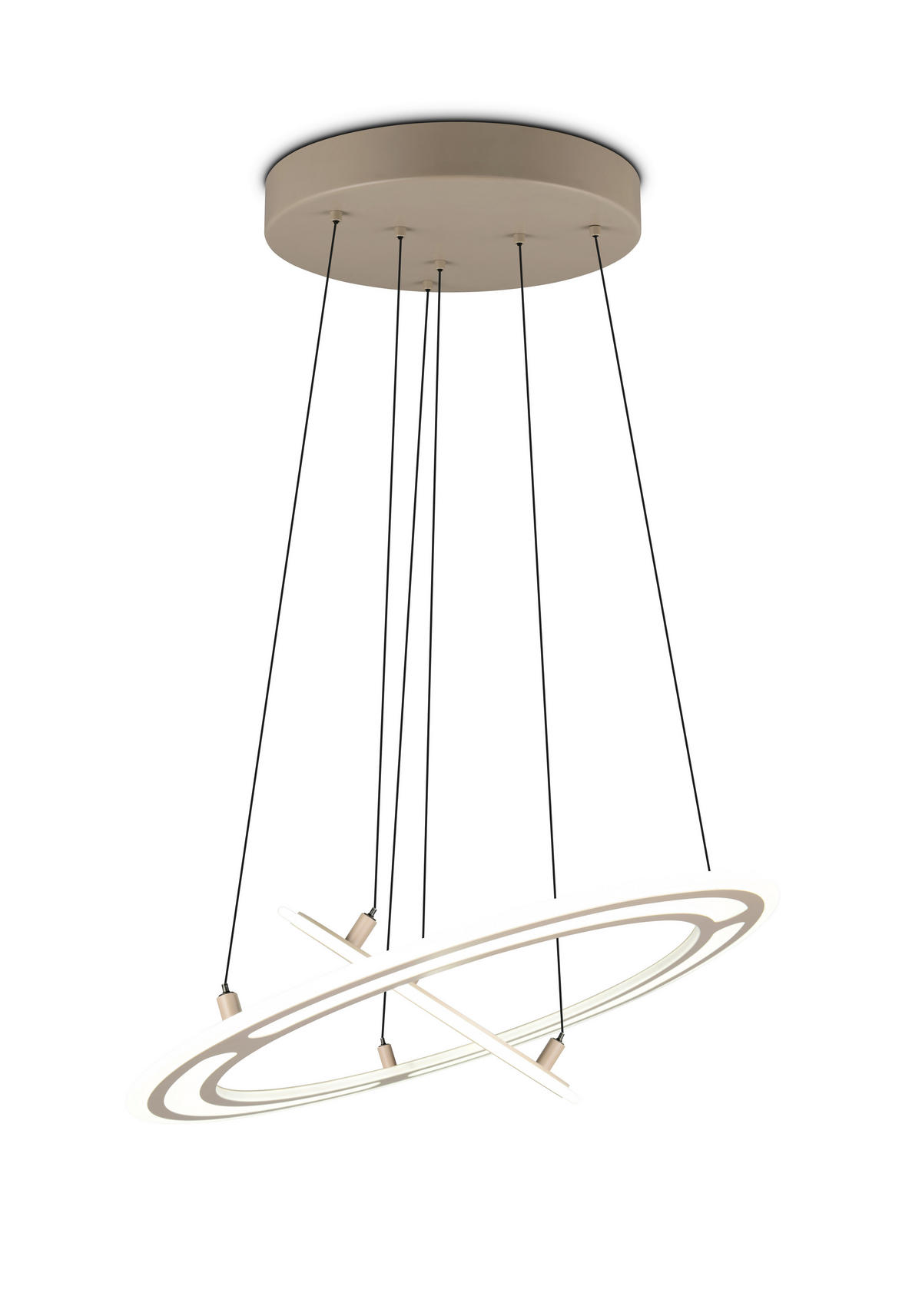 LED-HÄNGELEUCHTE Cromer 72,5/200 cm  - Beige/Grau, Design, Metall (72,5/200cm) - Trio Leuchten