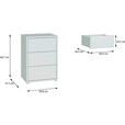 NACHTSCHRANK 50/69/42 cm  - Silberfarben/Hellgrau, Trend, Holzwerkstoff/Kunststoff (50/69/42cm) - Carryhome