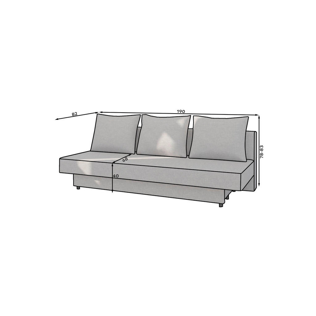 Thumbnail - Mid.you Schlafsofa, Anthrazit, Textil, 3-Sitzer, 190x83x82 cm, Wohnzimmer, Sofas & Couches, Schlafsofas, Schlafsofas mit...
