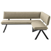 ECKBANK 190/150 cm  in Schwarz, Beige  - Beige/Schwarz, MODERN, Textil/Metall (190/150cm) - Cantus