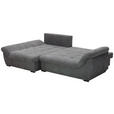 ECKSOFA Grau Flachgewebe  - Schwarz/Grau, Design, Kunststoff/Textil (175/278cm) - Xora