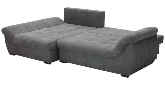 ECKSOFA Grau Flachgewebe - Schwarz/Grau, Design, Kunststoff/Textil (175/278cm) - Xora