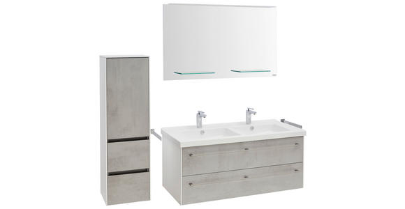 MIDISCHRANK 37/121/33 cm - Hellgrau, Design, Glas/Holzwerkstoff (37/121/33cm) - Dieter Knoll