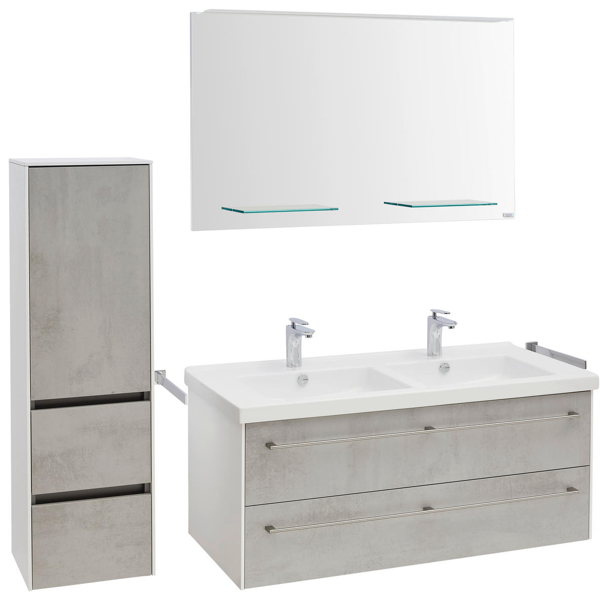 MIDISCHRANK 37/121/33 cm  - Hellgrau, Design, Glas/Holzwerkstoff (37/121/33cm) - Dieter Knoll