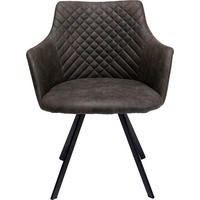 ARMLEHNSTUHL  in Stahl Lederlook  - Anthrazit/Schwarz, Textil/Metall (53/84/59,5cm) - Kare-Design