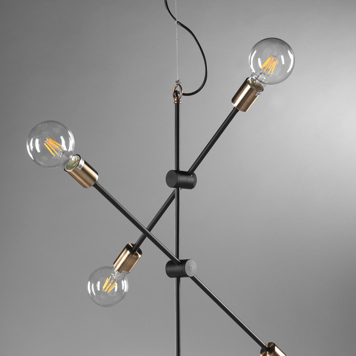 HÄNGELEUCHTE 96/80/125 cm  - Goldfarben/Schwarz, Design, Metall (96/80/125cm)