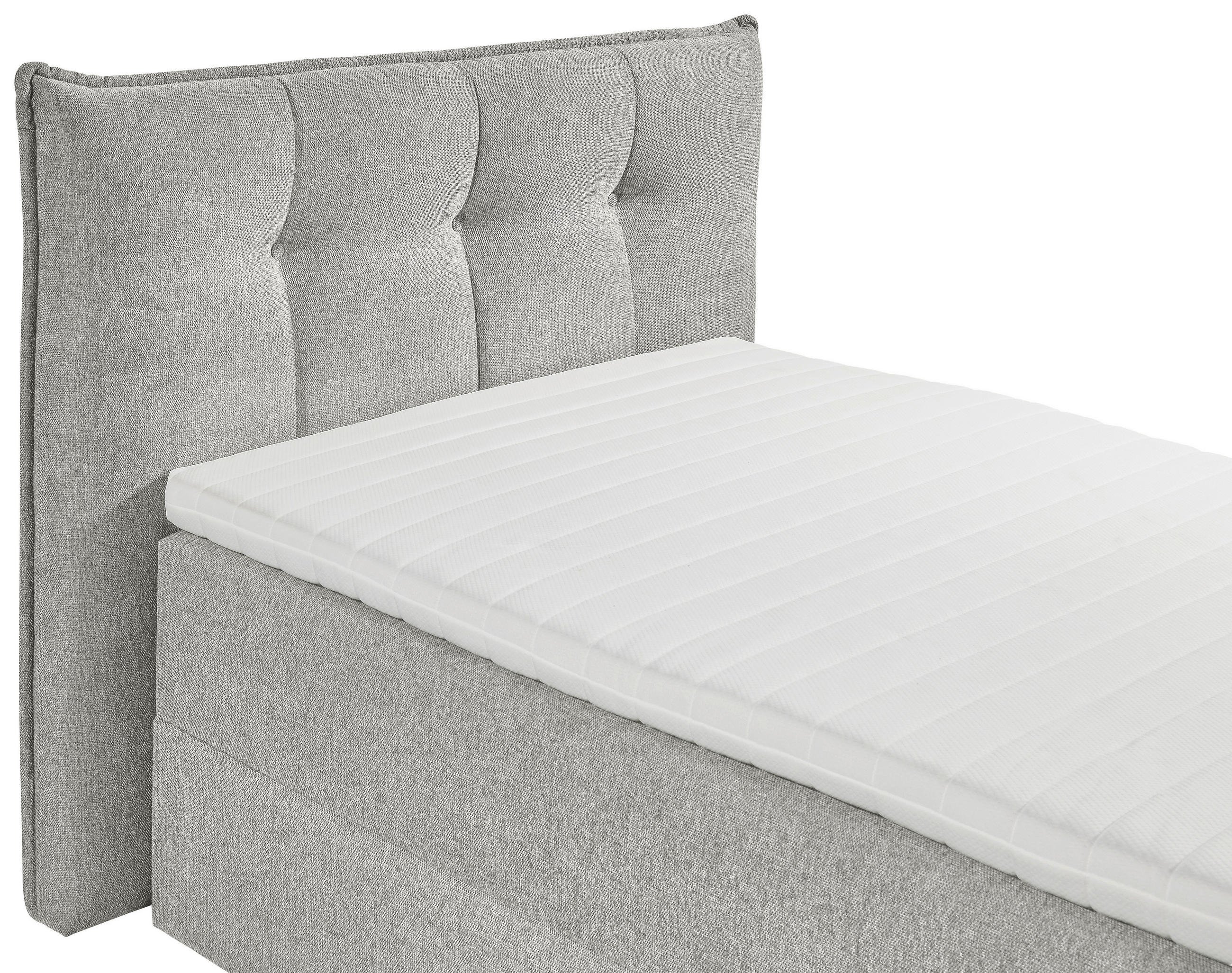 BOXBETT 120/200 cm  in Silberfarben  - Silberfarben, KONVENTIONELL, Textil (120/200cm) - Carryhome