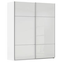 SCHWEBETÜRENSCHRANK  in Weiß  - Alufarben/Weiß, KONVENTIONELL, Glas/Holzwerkstoff (162/223/68cm) - Novel