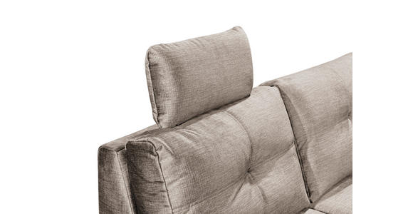 WOHNLANDSCHAFT in Mikrovelours Creme - Creme/Schwarz, KONVENTIONELL, Kunststoff/Textil (127/334/217cm) - Carryhome