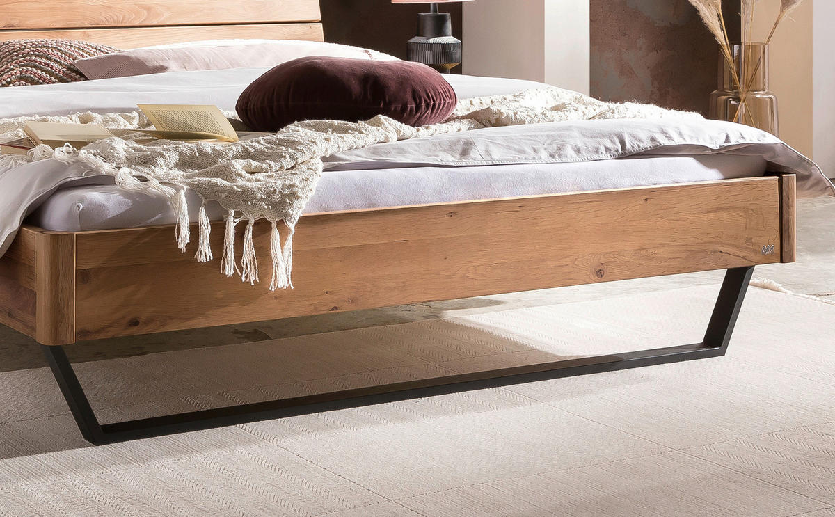 BETT 180/200 cm  in Wildeiche  - Wildeiche/Anthrazit, Design, Holz/Metall (180/200cm) - Hasena