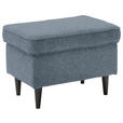 HOCKER Mikrovelours Blau  - Blau/Schwarz, Basics, Holz/Textil (63/43/42cm) - Carryhome