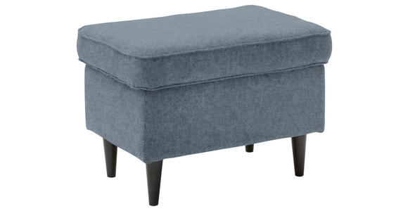 HOCKER Mikrovelours Blau  - Blau/Schwarz, Basics, Holz/Textil (63/43/42cm) - Carryhome