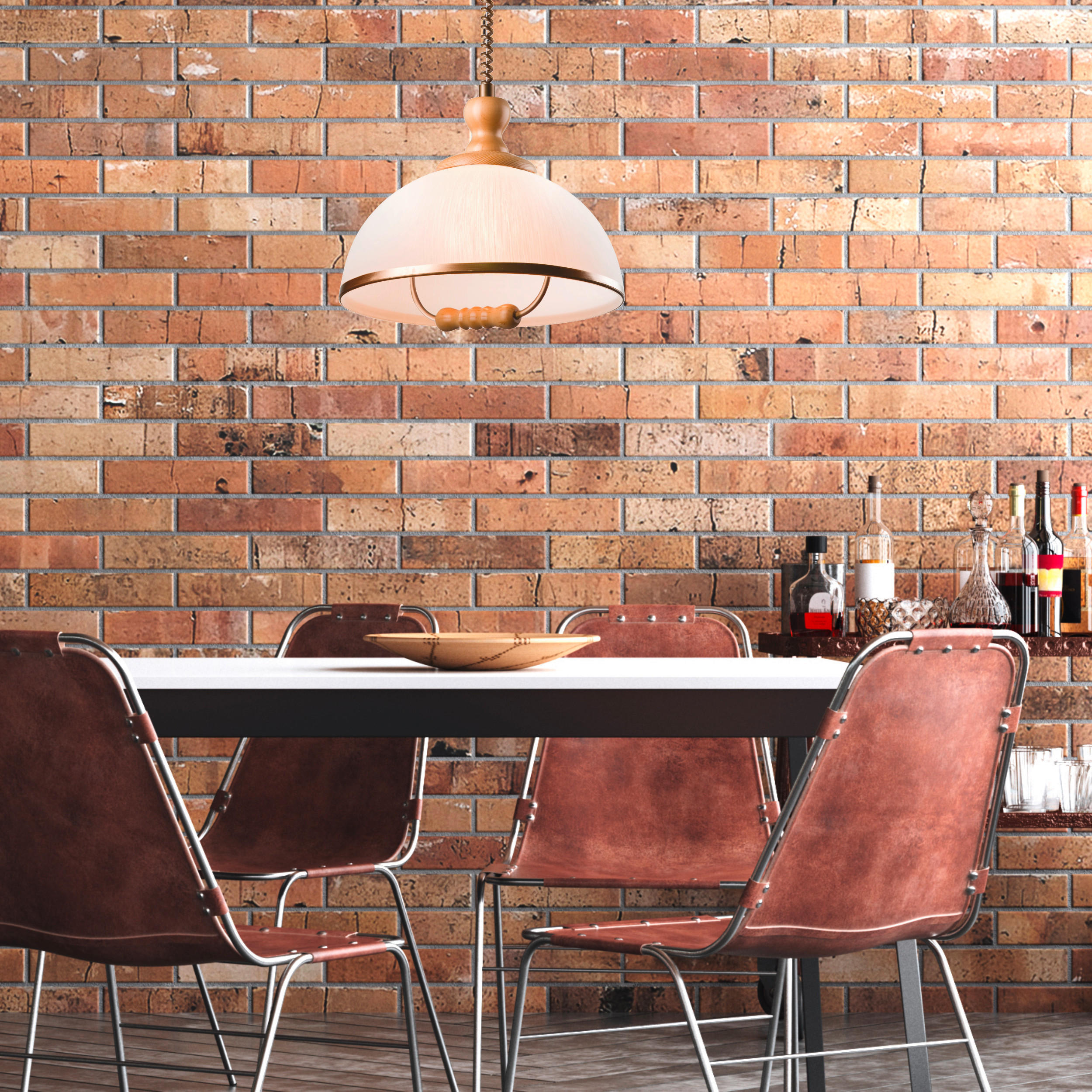 HÄNGELEUCHTE Ramona 64/30/64 cm   - Kieferfarben, KONVENTIONELL, Glas/Holz (64/30/64cm)