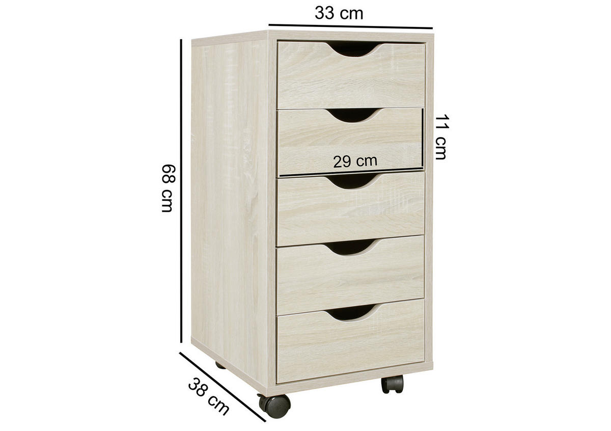 RULLHURTS 33/68/38 cm  - ekfärgad, Modern, trämaterial/plast (33/68/38cm) - MID.YOU