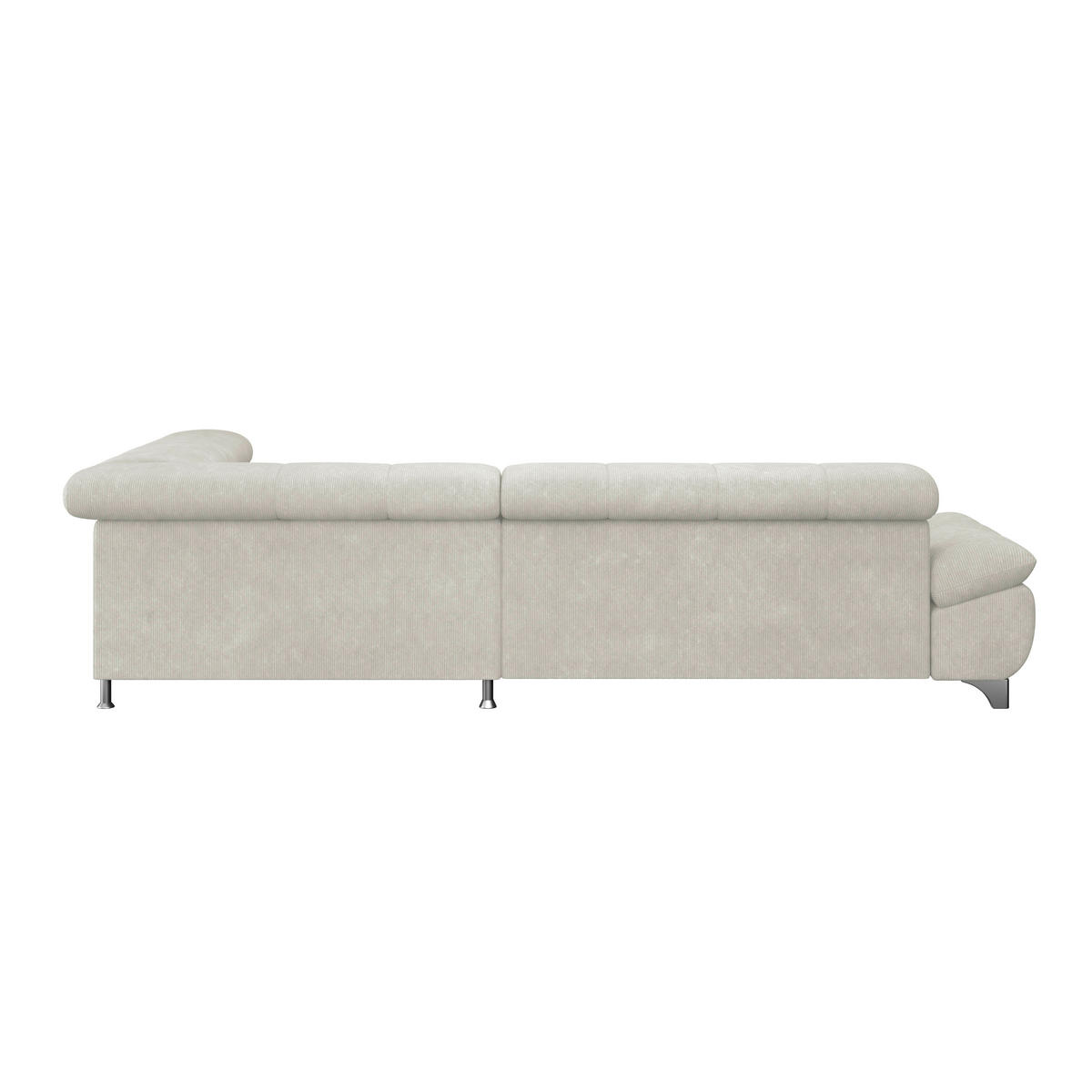 ECKSOFA Creme Chenille  - Chromfarben/Creme, KONVENTIONELL, Textil/Metall (312/234cm) - Livetastic