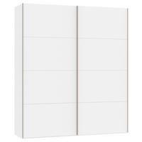 SCHWEBETÜRENSCHRANK 203/236/65 cm 2-türig Weiß  - Edelstahlfarben/Weiß, Design, Holzwerkstoff (203/236/65cm) - Boxxx