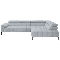 ECKSOFA in Chenille Hellgrau  323/222 cm  - Hellgrau/Schwarz, Design, Textil/Metall (323/222cm) - Beldomo Style