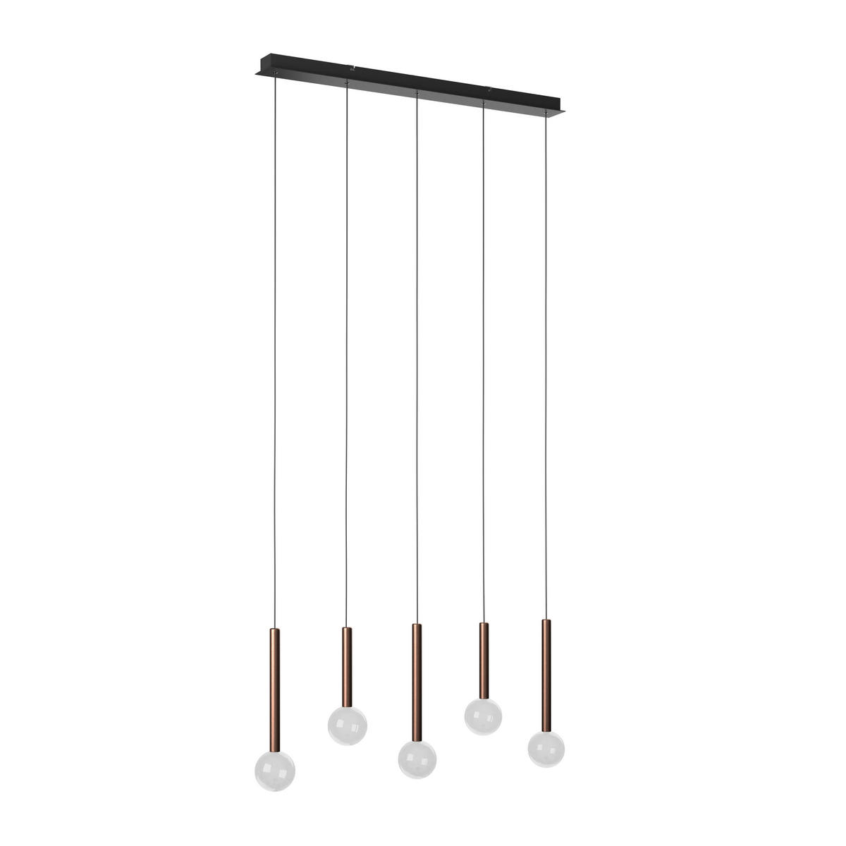 LED-HÄNGELEUCHTE Glasgow 90/10/180 cm   - Klar/Schwarz, Design, Glas/Metall (90/10/180cm) - Dieter Knoll