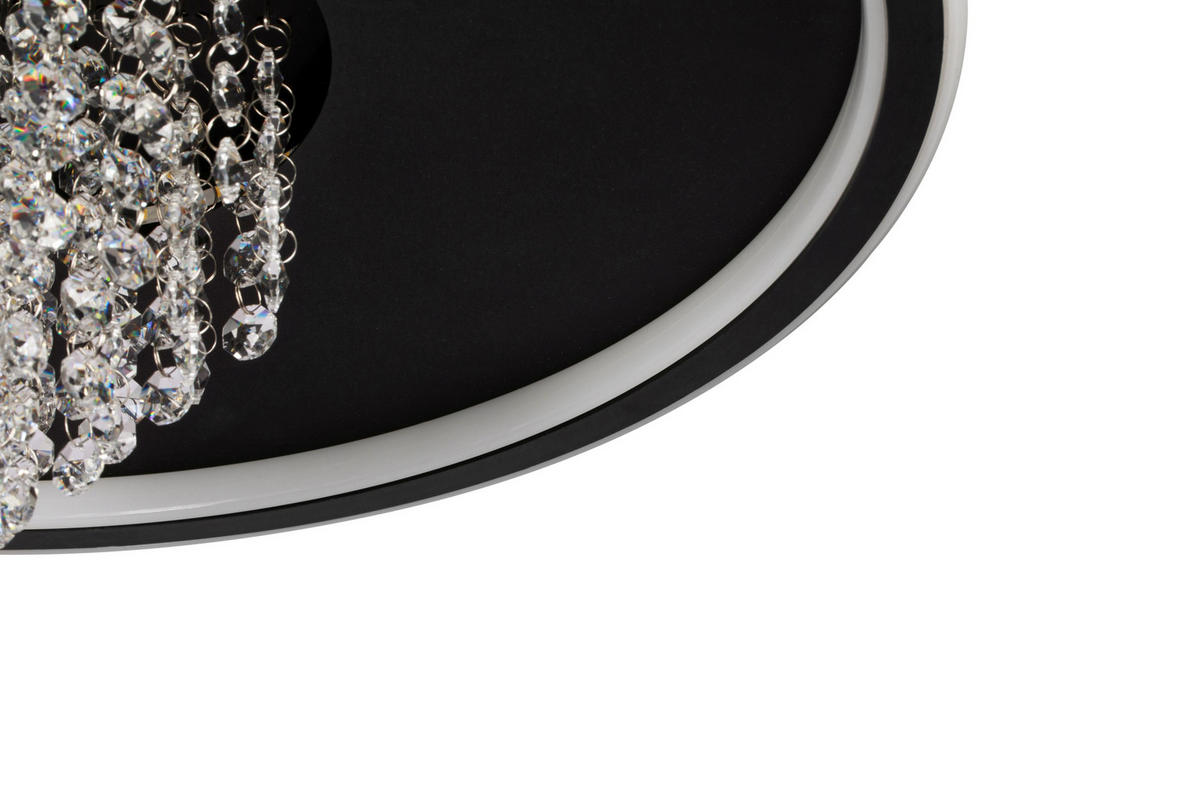 LED-DECKENLEUCHTE Las Vegas 50/20 cm   - Schwarz, LIFESTYLE, Glas/Kunststoff (50/20cm) - Novel