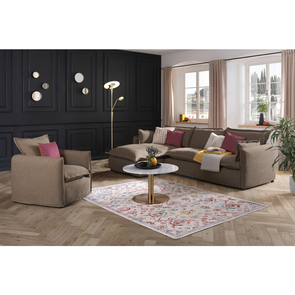 Thumbnail - Livetastic Hussen-Ecksofa, Braun, Textil, 3-Sitzer, Füllung: Schaumstoff, Polyester, Ottomane links, L-Form, 295x165 cm,...