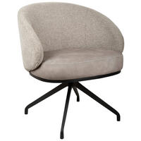 Scaun Cu Brațe din metal, textil, negru, taupe - taupe/negru, Design, metal/textil (73/83/68cm) - Novel