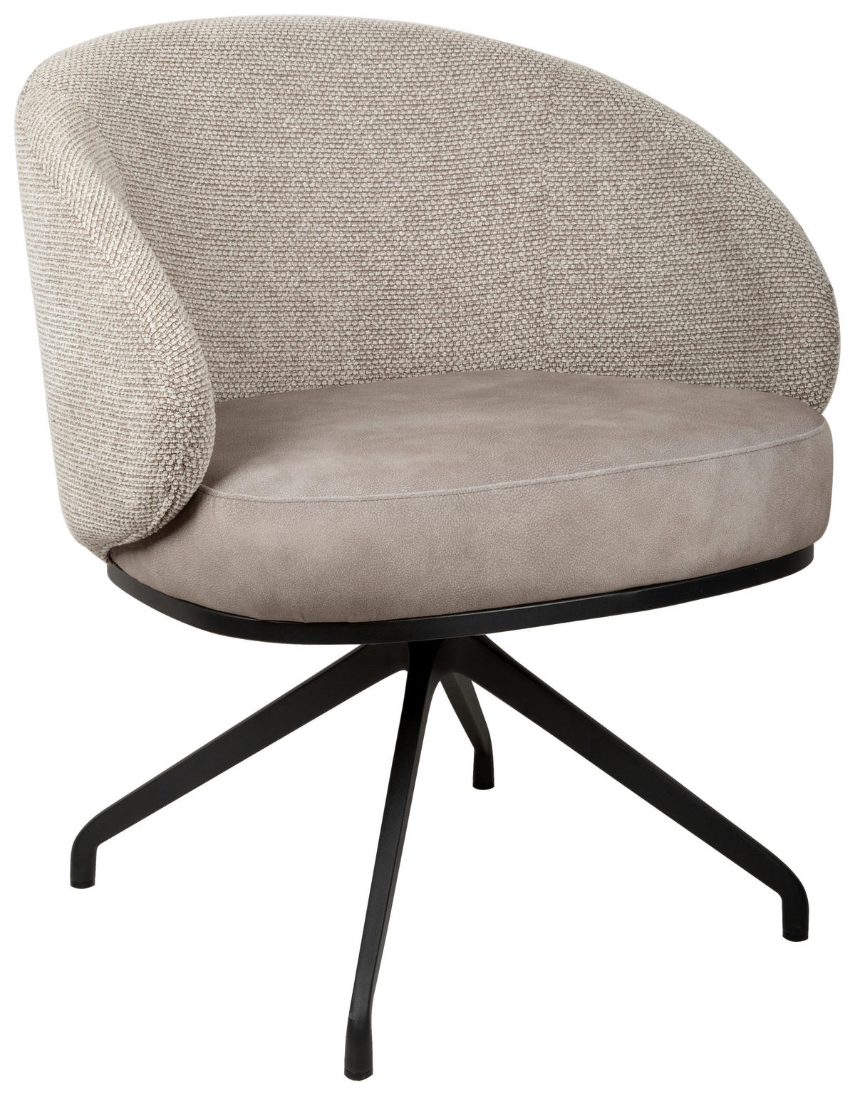 Scaun Cu Brațe din metal, textil, negru, taupe - taupe/negru, Design, metal/textil (73/83/68cm) - Novel