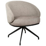 ARMLEHNSTUHL  Typenauswahl, Sitzfläche 360° drehbar, automatische Rückholfunktion Chenille, Flanell  - Taupe/Schwarz, Design, Textil/Metall (73/83/68cm) - Novel