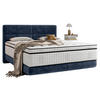 BOXSPRINGBETT 180/200 cm,  in Blau, Matratze, Topper, H3 + H3 = fest  - Blau/Schwarz, KONVENTIONELL, Holz/Textil (180/200cm) - Esposa