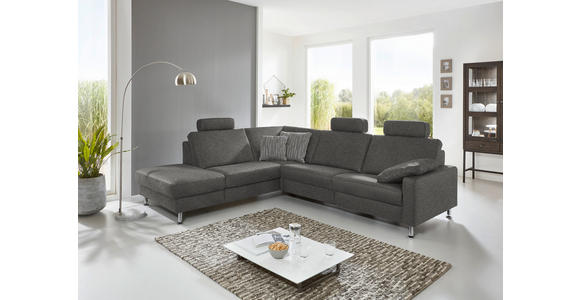 ECKSOFA in Mikrofaser Grau  - Alufarben/Grau, Design, Textil/Metall (242/275cm) - Dieter Knoll