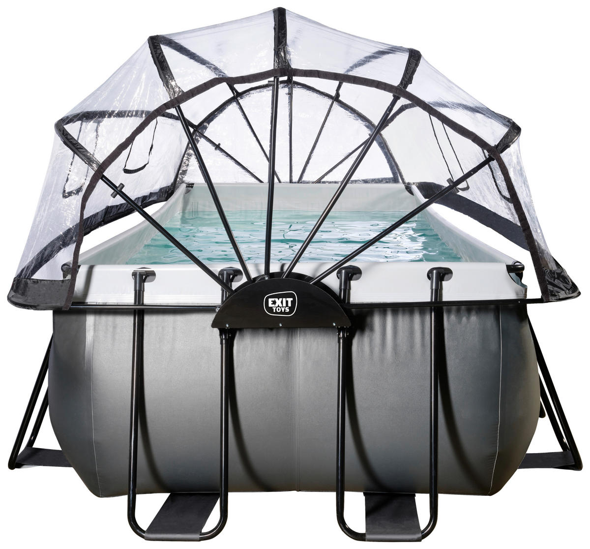 POOL 400/200/122 cm  - Anthrazit, Konventionell, Kunststoff/Metall (400/200/122cm) - EXIT Toys