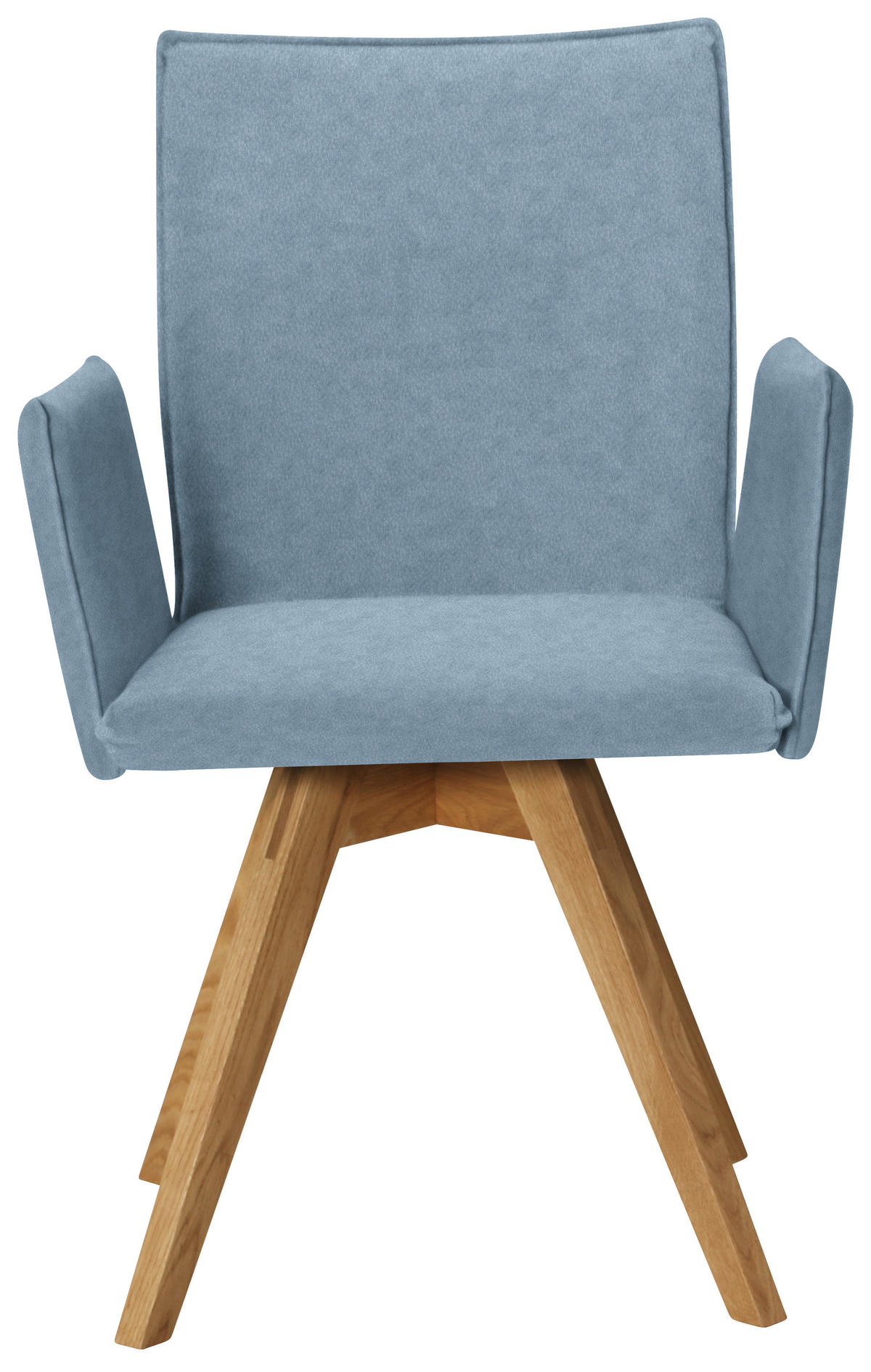 ARMLEHNSTUHL  in Lederlook  - Eichefarben/Hellblau, Konventionell, Holz/Textil (60/91/61cm) - Moderano