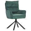 ARMLEHNSTUHL  Stoffauswahl, Sitzfläche 360° drehbar, automatische Rückholfunktion Cord  - Schwarz/Grün, Design, Textil/Metall (60/95/62cm) - Novel
