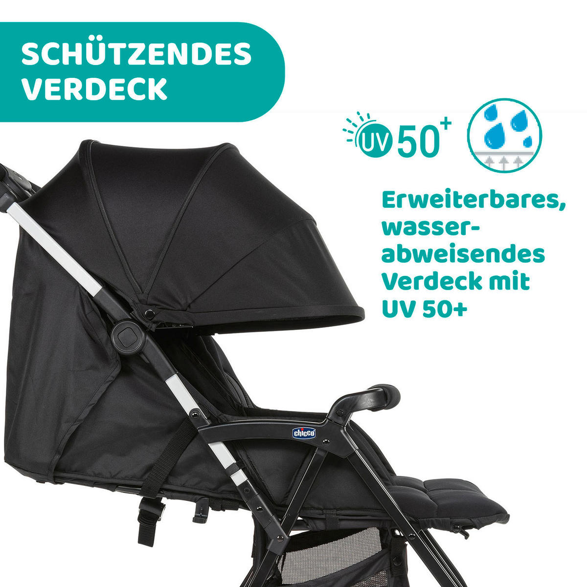 ZWILLINGSWAGEN OHLALÀ TWIN  - Schwarz, Basics, Metall (78/101/88cm) - Chicco