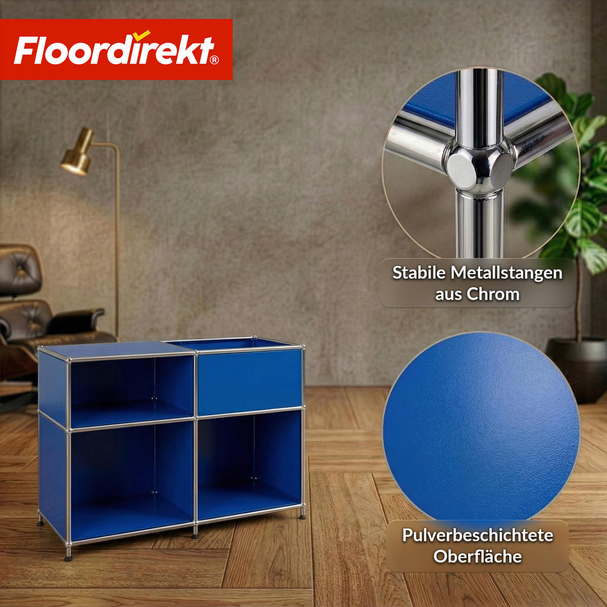 SIDEBOARD Concept Epure MK-030 88/65/40 cm  - Blau, Basics, Metall (88/65/40cm) - Floordirekt
