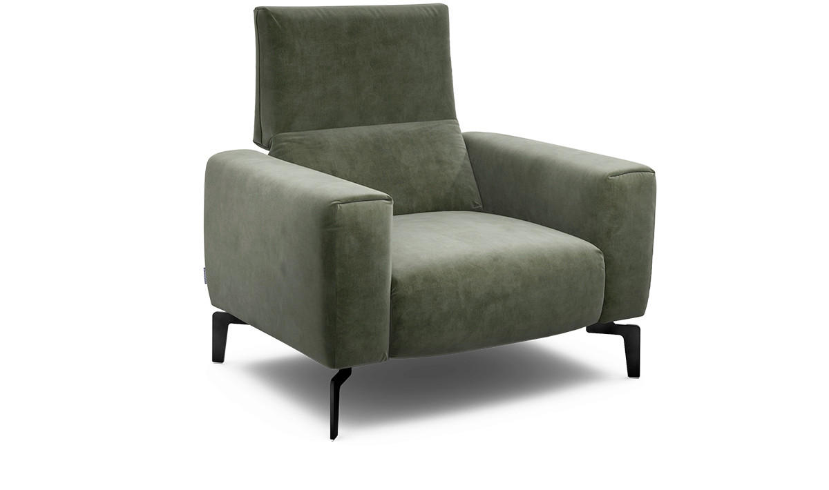 SESSEL Samt Waldgrün    - Waldgrün/Schwarz, Design, Textil/Metall (110/85/86-94cm) - SENSOO