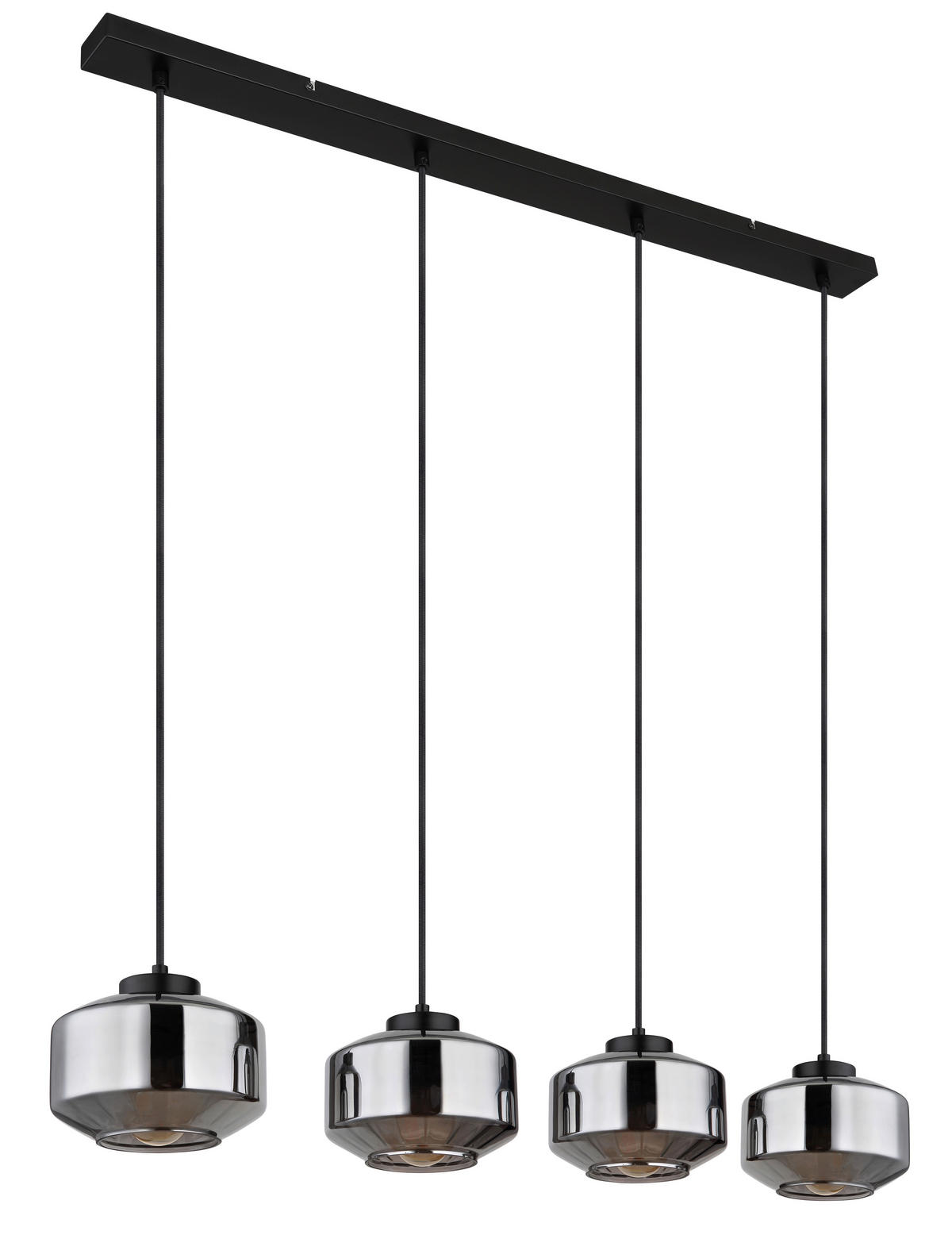 HÄNGELEUCHTE 96/18/120 cm    - Schwarz, Design, Glas/Metall (96/18/120cm) - Globo